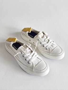 Converse Shoreline Slip On Sneakers White Yellow Canvas Shoes Women’s 6.5